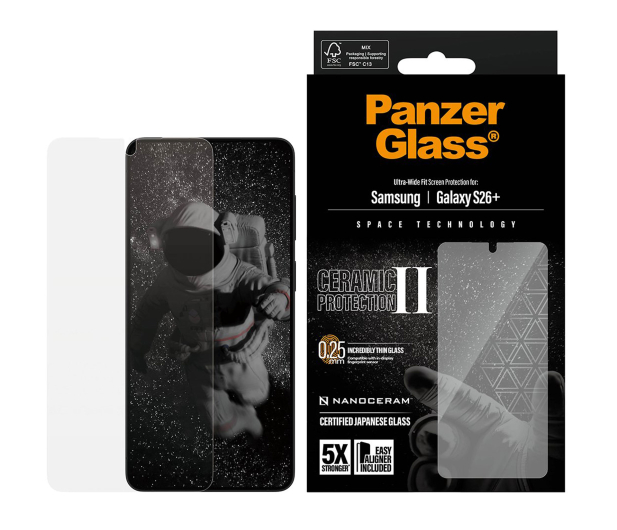 PanzerGlass Ceramic Ultra-Wide Fit EasyAligner do Samsung Galaxy S26+ - 1538954 - zdjęcie